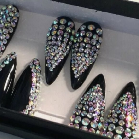 Handmade Hard Gel Long Stiletto Press On Nails - Picture 6 of 6